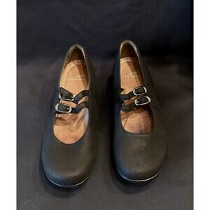 Women’s Dansko Flynn Mary Jane Double Strap Black Chunky Heel, size EU 41, US 10
